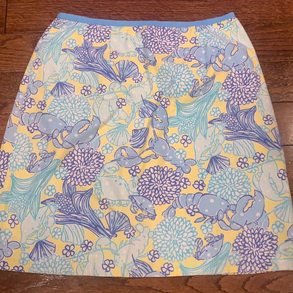 Vintage Lilly Pulitzer Coastalcore‎ Lobster Print Mini Skirt Preppy Y2K Size 6